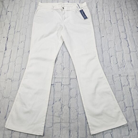 Old Navy WOMENS SIZE 16 Stay White Micro Flare Mid Rise Stretch Denim Jeans - Picture 1 of 11